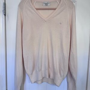Dior Women's Soft Cream V-Neck Sweater